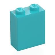 Brick 1 x 2 x 2 with Inside Stud Holder em Celeste médio