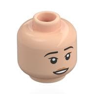 Minifig Head Eleven, Black Eyebrows, Open Mouth Smile / Angry