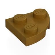 Plate Round Corner 2 x 2 em Dourado perolado