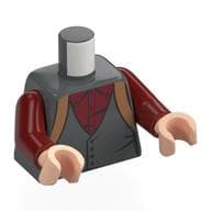 Torso, Jacket, Nougat Suspenders, Dark Red Shirt Print, Dark Red Arms, Light Nougat Hands