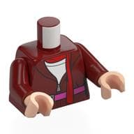 Torso Hoodie, Laces, Dark Pink Belt, Red Scarf, White Shirt Print, Dark Red Arms, Light Nougat Hands