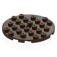 Plate Round 6 x 6 with Hole em Marrom escuro