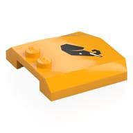 Brick Wedged, Curved Triple 4 x 4 x 2/3, 2 Studs with Black Elephant Head Print