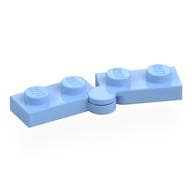 Hinge Plate 1 x 4 Swivel Top / Base - Hollow Clip [Complete Assembly] em Azul vivo claro
