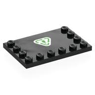 Plate Special 4 x 6, Studs on 3 Edges with Green Bottle Recycling Symbol on White Background Print