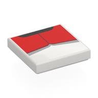Tile 2 x 2 with Red/Light Bluish Grey Shapes (Clone Trooper Chest) Print