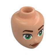 Minidoll Head, Reddish Brown Eyebrows, Green Eyes, Nougat Lips
