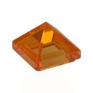Brick Sloped 45° 1 x 1 x 2/3 Quadruple Convex [Pyramid] em Laranja translúcido