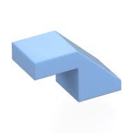 Brick Sloped 45° 2 x 1 with 2/3 Inverted Cutout and no stud em Azul vivo claro