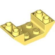 Brick Sloped Inverted 45° 4 x 2 Double with 2 x 2 Recessed em Amarelo vivo claro