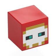 Minifig Head Special, Cube with Pixelated White/Tan Face, Dark Turquoise Eyes
