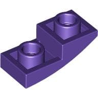 Brick Curved Inverted 2 x 1 em Roxo escuro