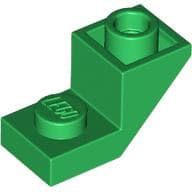 Brick Sloped Inverted 45° 2 x 1 with 2/3 Cutout em Verde
