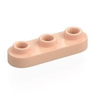 Plate Special 1 x 3 Rounded with 3 Open Studs em Nougat claro