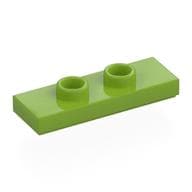 Plate Special 1 x 3 with 2 Studs with Groove and Inside Stud Holder (Jumper) em Verde-limão