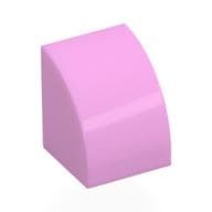 Brick Curved 1 x 1 em Rosa vivo