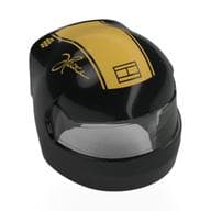Helmet, Formula 1 with Trans-Clear Visor Pattern, Gold Stripe, 'Joshua' Print