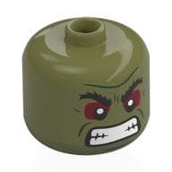BigFig Head Hulk, Thick Black Eyebrows, Dark Red Eyeshadow, Angry, Teeth