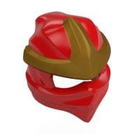 Wrap with Forehead Ridge with Gold 3 Point Emblem, Bow in Back Pattern em Vermelho