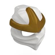Wrap with Forehead Ridge with Gold 3 Point Emblem, Bow in Back Pattern em Branco