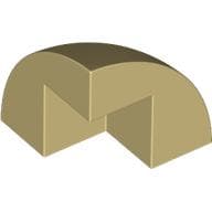 Brick Round Corner, Curved 2 x 2 x 1 2/3 Quarter Dome with 1 Cutout em Bege