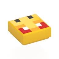 Tile 1 x 1 with Pixelated Bee Face, Red Eyes Print