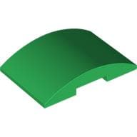 Brick Curved 4 x 6 Double, 2 x 4 Cutout em Verde