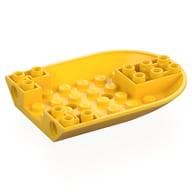 Aircraft Fuselage Curved Forward 6 x 8 Bottom with 2 Pin Holes em Amarelo