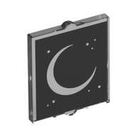 Glass for Window 1 x 2 x 2 Flat with Crescent Moon on Black Background Print