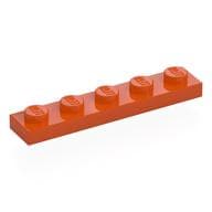Plate 1 x 5 em Laranja avermelhado