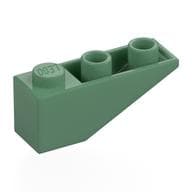 Brick Sloped Inverted 33° 3 x 1 with Internal Stopper and No Front Stud Connection em Verde areia