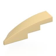 Brick Wedged, Curved 1 x 4 with Stud Notch Right em Bege