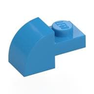 Brick Curved 1 x 2 x 1 with Curved Top em Celeste escuro