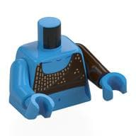 Torso, Odd Arms, Dark Brown Top, Silver Decorations Print, Left Dark Brown Arm, Right Dark Azure Arm, Dark Azure Hands