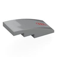 Brick Curved 4 x 2 No Studs with Red Audi Logo, Dark Bluish Grey Triangles Print