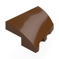 Brick Wedged, Curved 2 x 2 with Stud Notch Left em Marrom avermelhado