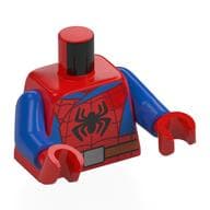 Torso, Spider-Man, Black Spider, Webbing, Blue Panels Print, Blue Arms, Red Hands