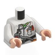 Torso, Jacket, Black Belt, ID Badge, Straps, Hose Print White Arms, Light Nougat Hands