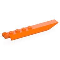 Hinge Plate 1 x 8 Locking with Angled Side Extensions, Squared Plate Underside, 7 Teeth em Laranja