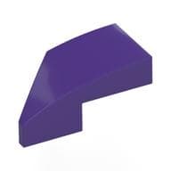 Brick Wedged, Curved 2 x 1 with Stud Notch Right em Roxo escuro