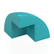 Brick Round Corner, Curved 2 x 2 x 1 2/3 Quarter Dome with 1 Cutout em Celeste médio