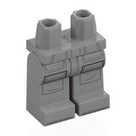 Hips and Light Bluish Gray Legs with AT-AT Driver Uniform, Black Pockets Print