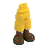 Minidoll Hips and Cargo Pants with Reddish Brown Boots, Dark Green Sandals Print