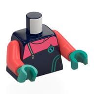Torso, Wetsuit, Coral Band, Laces, Arctic Explorer Symbol Print, Coral Arms, Dark Turquoise Hands