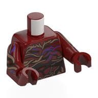Torso, Dark Purple/Gold/Dark Brown/Nougat Vines Print, Dark Red Arms and Hands