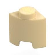 Brick Round, Quarter 1 x 1 em Bege
