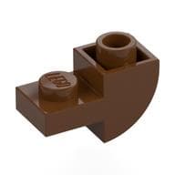 Brick Curved Inverted 1 x 2 with 1 x 1 Cutouts em Marrom avermelhado
