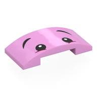 Brick Curved 4 x 2 Double with Black Eyes, Eyebrows Print