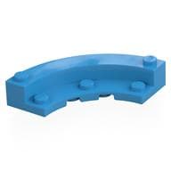 Brick Round Corner 5 x 5 Macaroni with 1/3 Inner Side em Celeste escuro