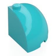 Brick Round Corner 3 x 3 x 2 Dome Top em Celeste médio